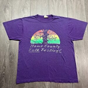 Vintage Home Country Folk Festival 1992‎ Nature Shirt Purple Thin Medium